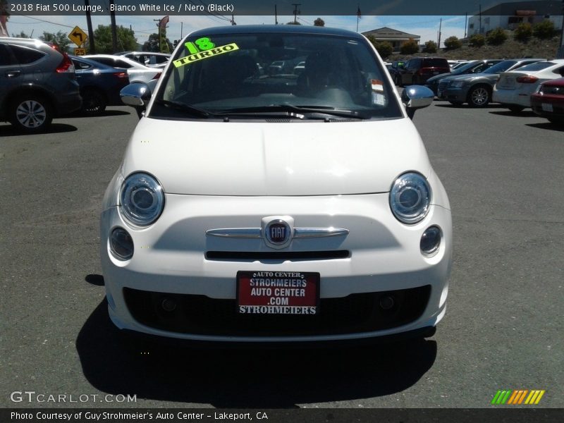Bianco White Ice / Nero (Black) 2018 Fiat 500 Lounge