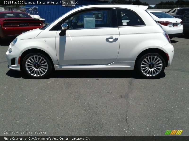 Bianco White Ice / Nero (Black) 2018 Fiat 500 Lounge