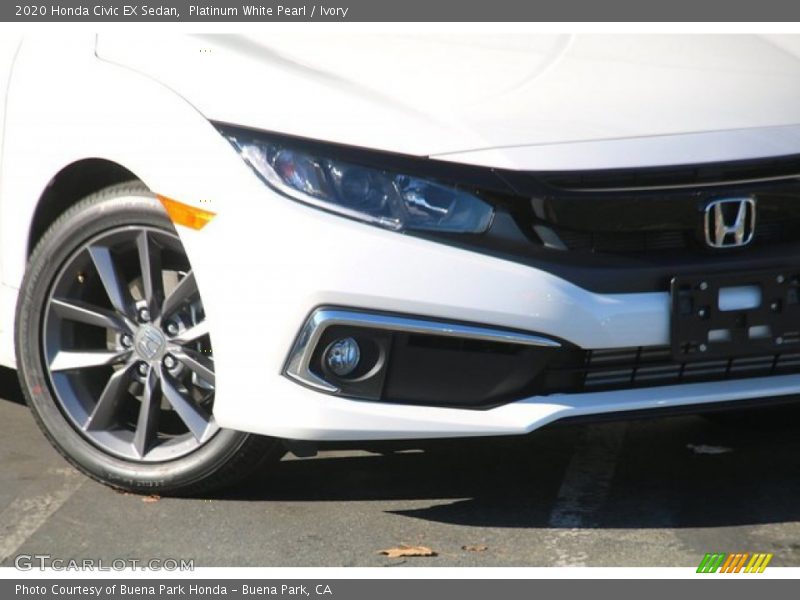 Platinum White Pearl / Ivory 2020 Honda Civic EX Sedan