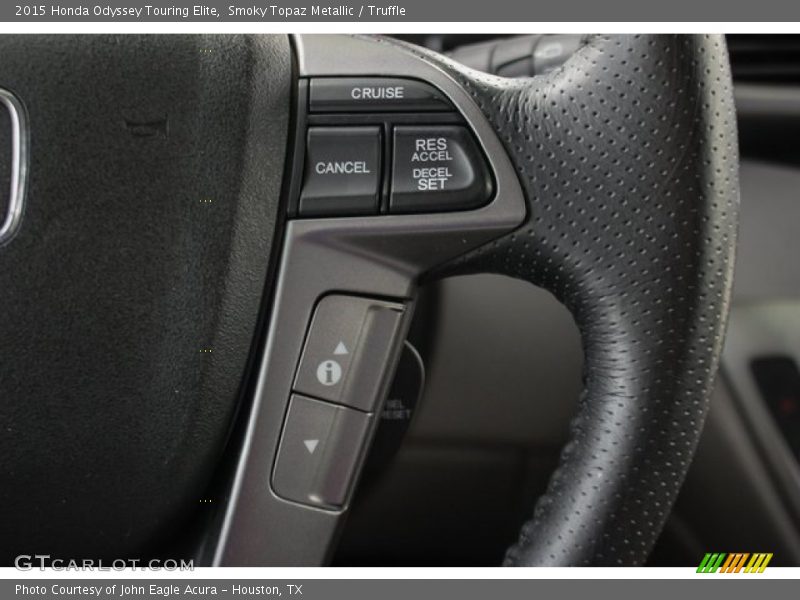 Smoky Topaz Metallic / Truffle 2015 Honda Odyssey Touring Elite