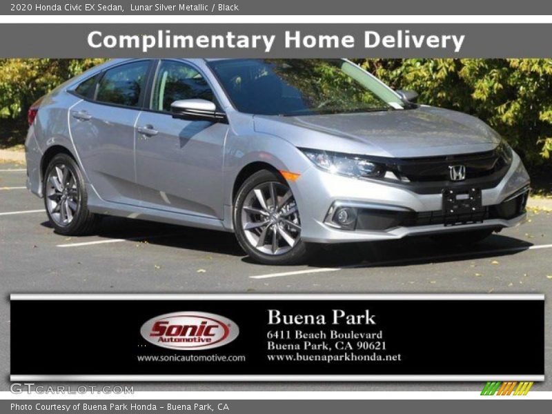 Lunar Silver Metallic / Black 2020 Honda Civic EX Sedan