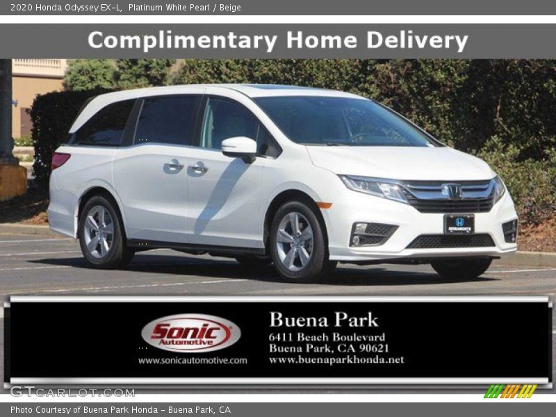 Platinum White Pearl / Beige 2020 Honda Odyssey EX-L