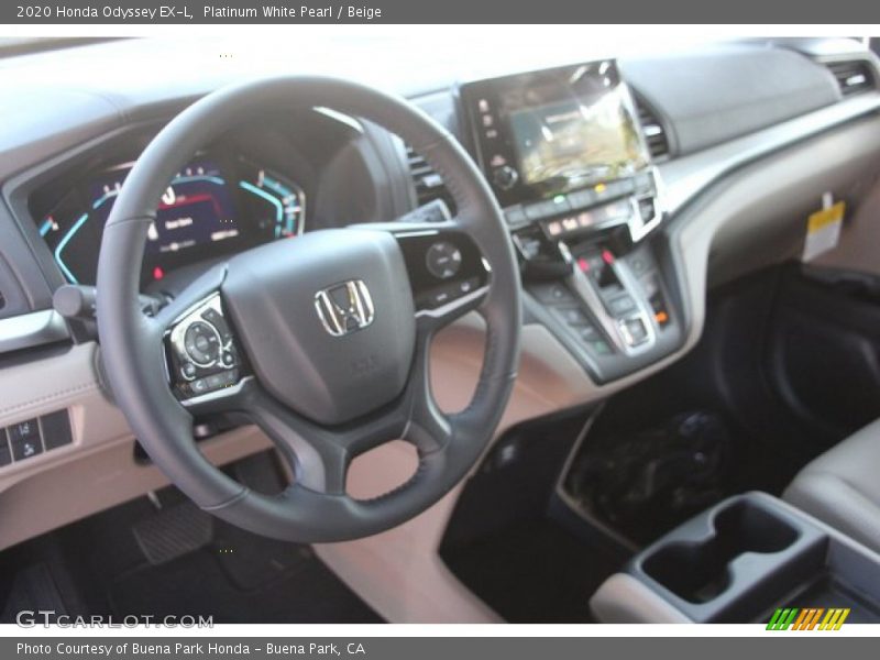 Platinum White Pearl / Beige 2020 Honda Odyssey EX-L