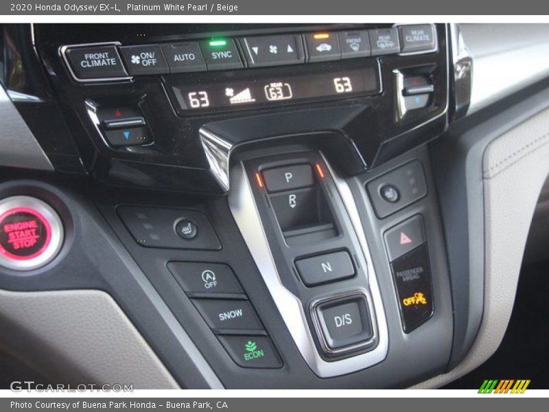 Platinum White Pearl / Beige 2020 Honda Odyssey EX-L
