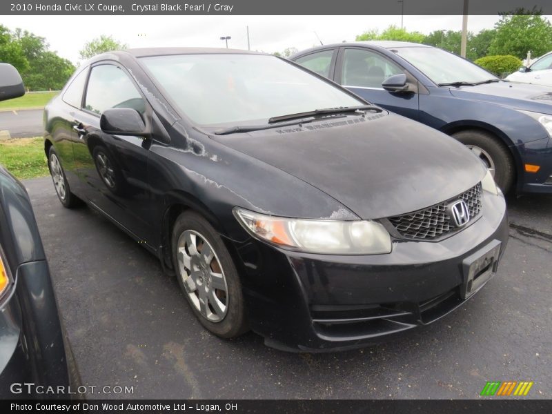 Crystal Black Pearl / Gray 2010 Honda Civic LX Coupe