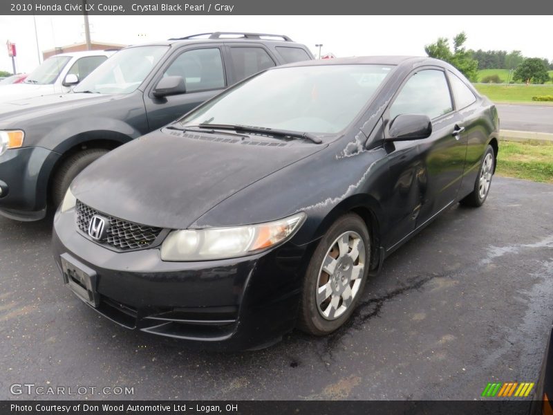 Crystal Black Pearl / Gray 2010 Honda Civic LX Coupe