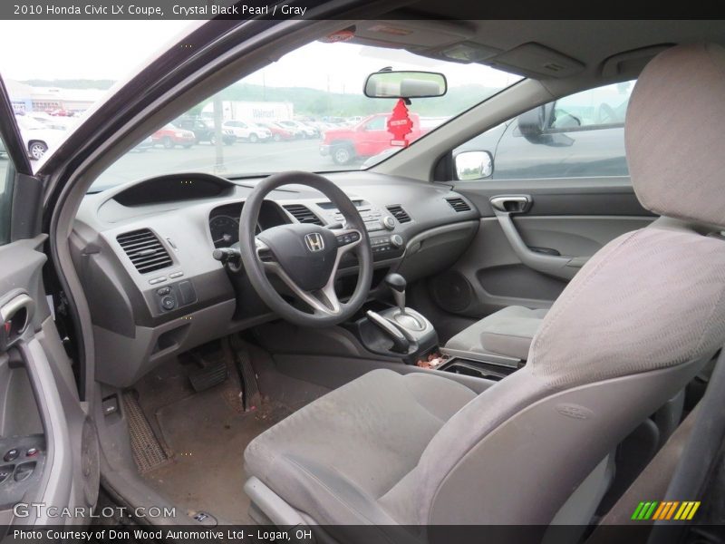 Crystal Black Pearl / Gray 2010 Honda Civic LX Coupe