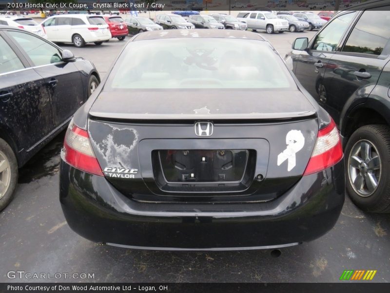 Crystal Black Pearl / Gray 2010 Honda Civic LX Coupe