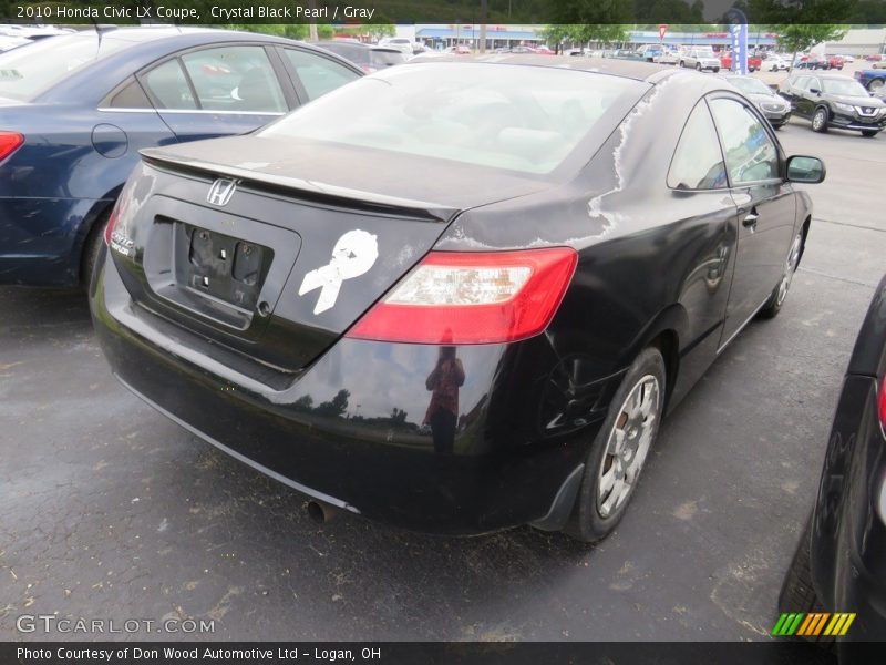 Crystal Black Pearl / Gray 2010 Honda Civic LX Coupe