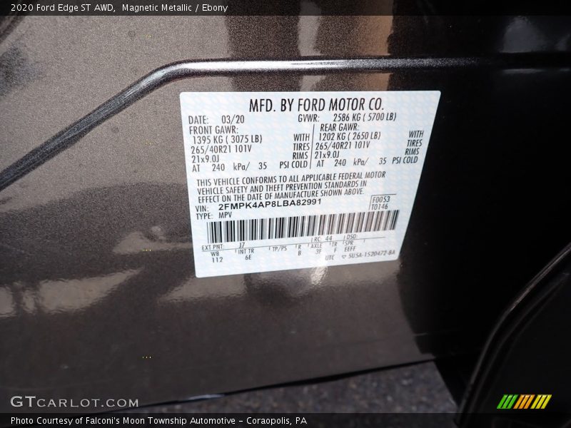 Magnetic Metallic / Ebony 2020 Ford Edge ST AWD
