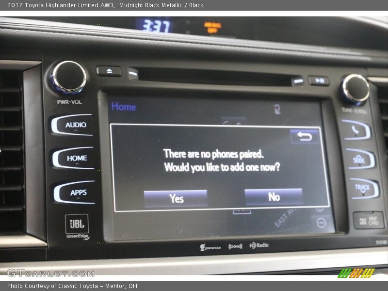Midnight Black Metallic / Black 2017 Toyota Highlander Limited AWD