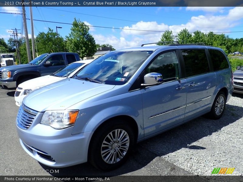 Crystal Blue Pearl / Black/Light Graystone 2013 Chrysler Town & Country Touring - L