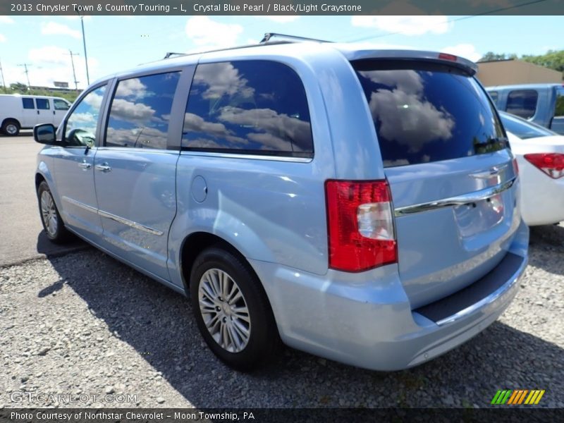 Crystal Blue Pearl / Black/Light Graystone 2013 Chrysler Town & Country Touring - L