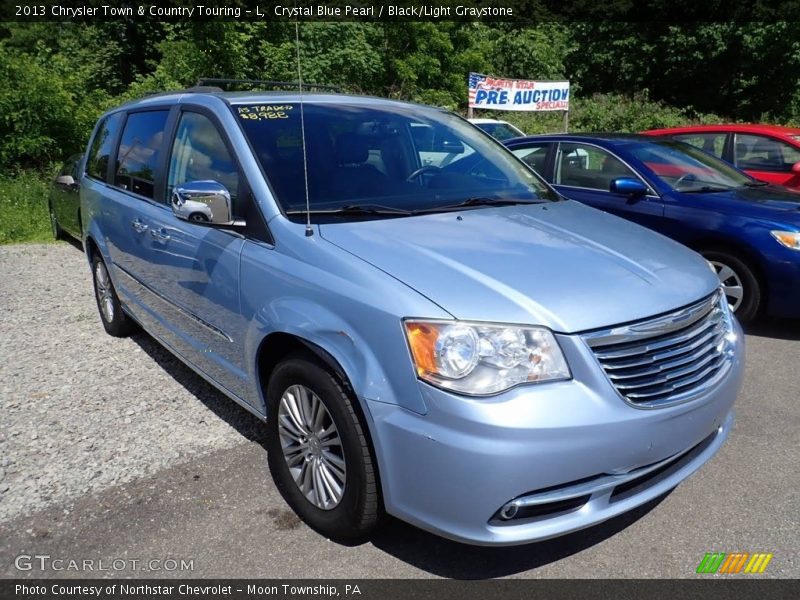 Crystal Blue Pearl / Black/Light Graystone 2013 Chrysler Town & Country Touring - L