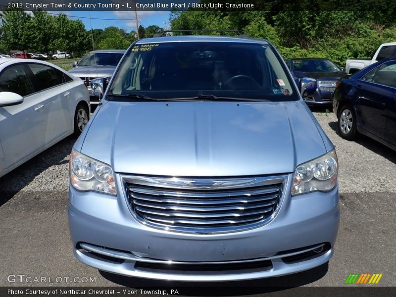 Crystal Blue Pearl / Black/Light Graystone 2013 Chrysler Town & Country Touring - L