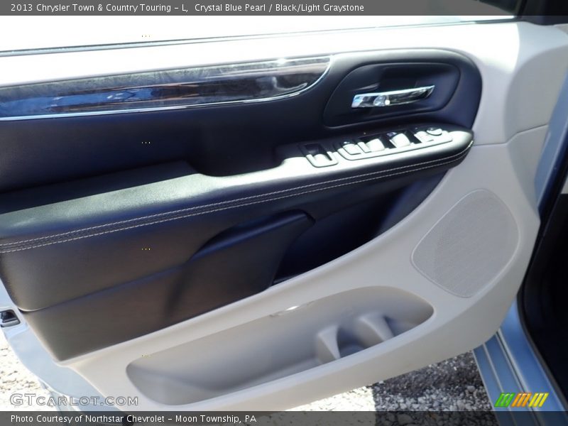 Crystal Blue Pearl / Black/Light Graystone 2013 Chrysler Town & Country Touring - L