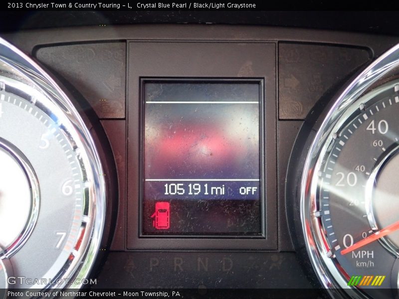 Crystal Blue Pearl / Black/Light Graystone 2013 Chrysler Town & Country Touring - L