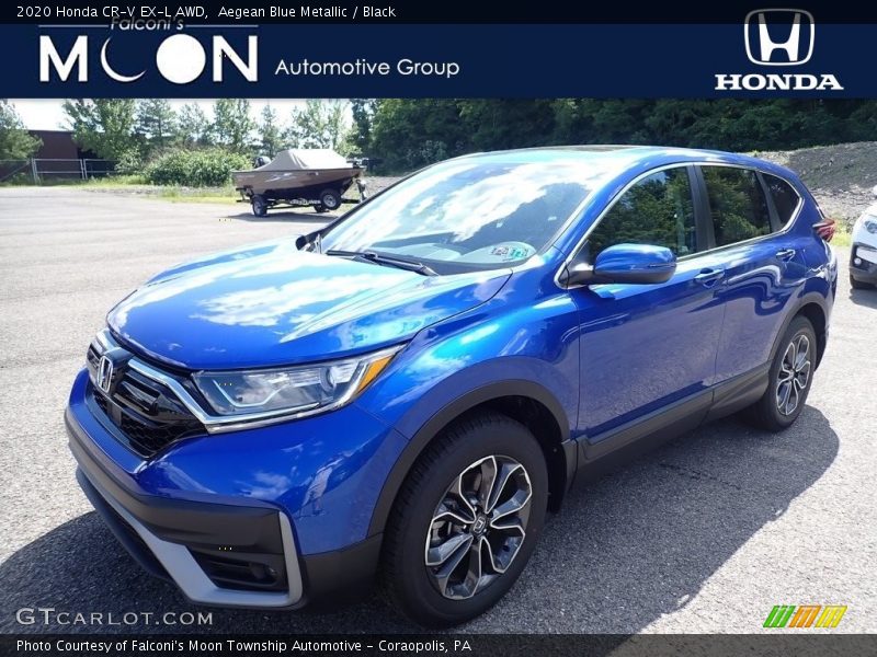 Aegean Blue Metallic / Black 2020 Honda CR-V EX-L AWD