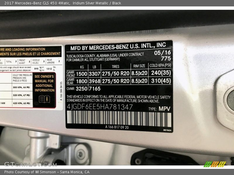 Iridium Silver Metallic / Black 2017 Mercedes-Benz GLS 450 4Matic