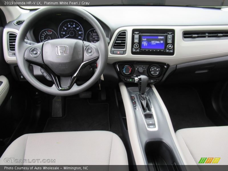 Platinum White Pearl / Gray 2019 Honda HR-V LX