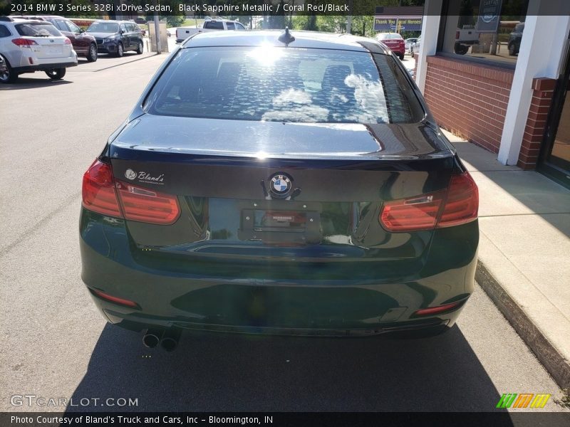 Black Sapphire Metallic / Coral Red/Black 2014 BMW 3 Series 328i xDrive Sedan