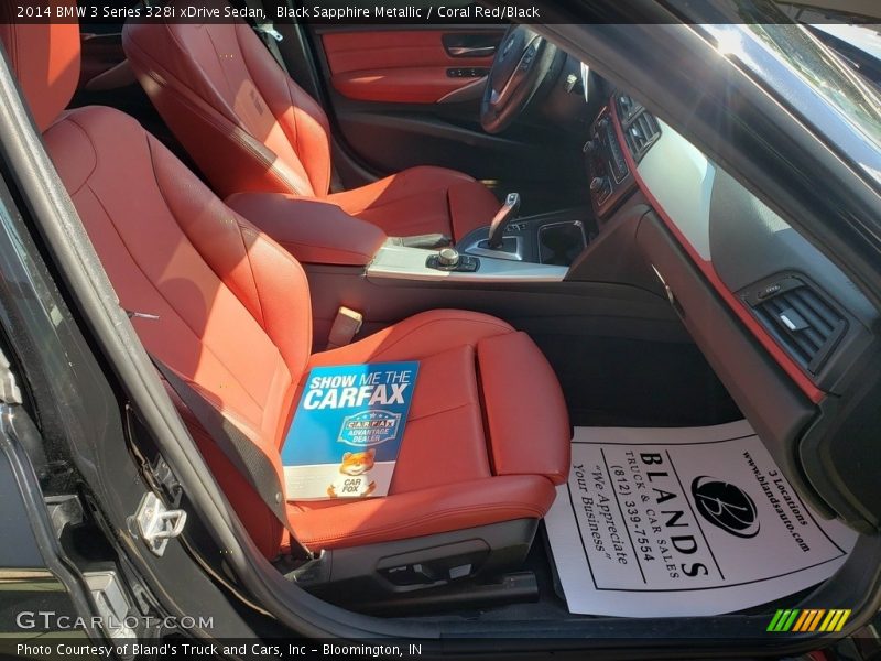 Black Sapphire Metallic / Coral Red/Black 2014 BMW 3 Series 328i xDrive Sedan