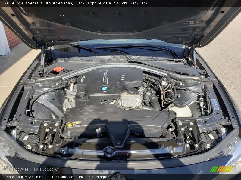 Black Sapphire Metallic / Coral Red/Black 2014 BMW 3 Series 328i xDrive Sedan