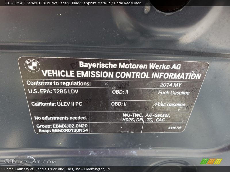 Black Sapphire Metallic / Coral Red/Black 2014 BMW 3 Series 328i xDrive Sedan