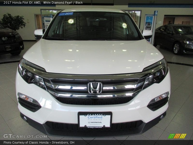 White Diamond Pearl / Black 2017 Honda Pilot EX AWD