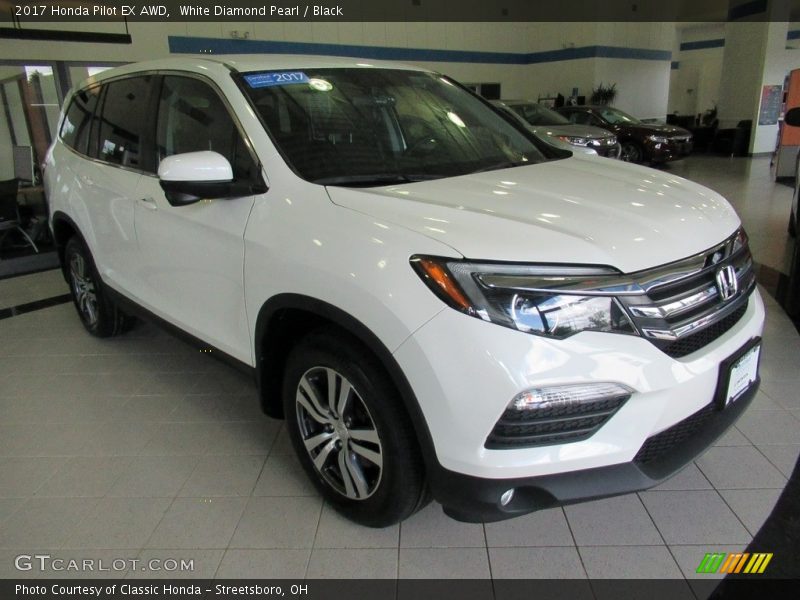 White Diamond Pearl / Black 2017 Honda Pilot EX AWD