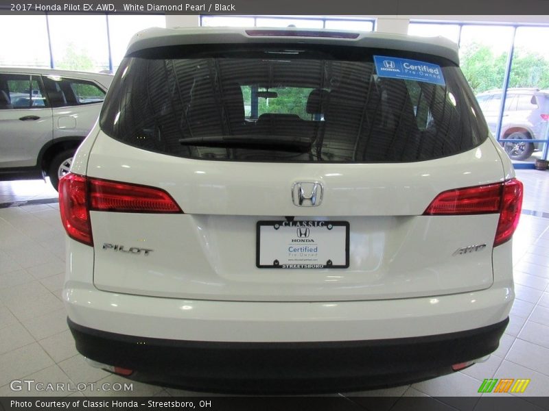 White Diamond Pearl / Black 2017 Honda Pilot EX AWD