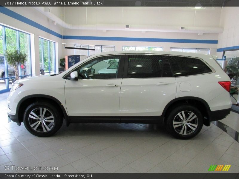 White Diamond Pearl / Black 2017 Honda Pilot EX AWD