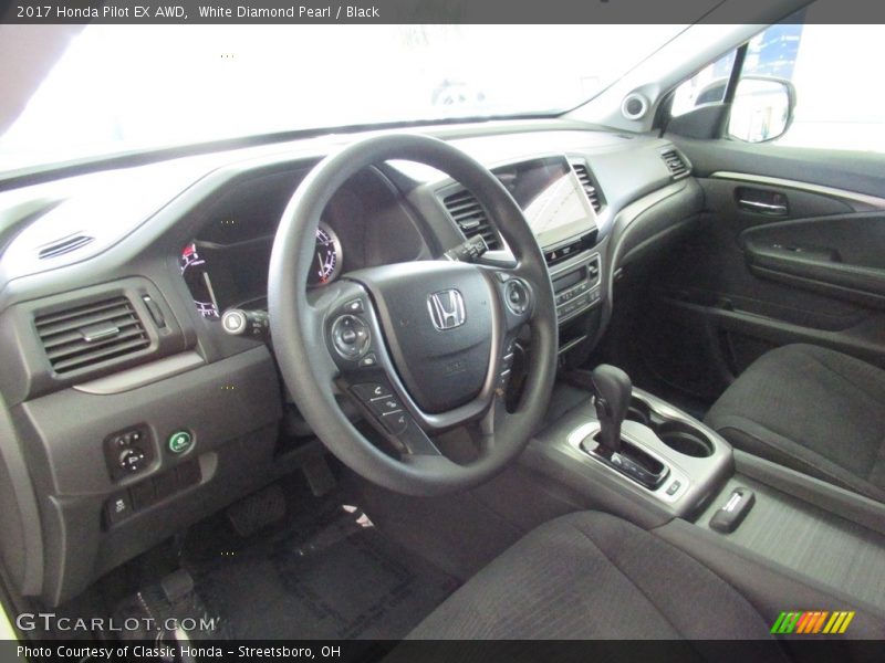 White Diamond Pearl / Black 2017 Honda Pilot EX AWD