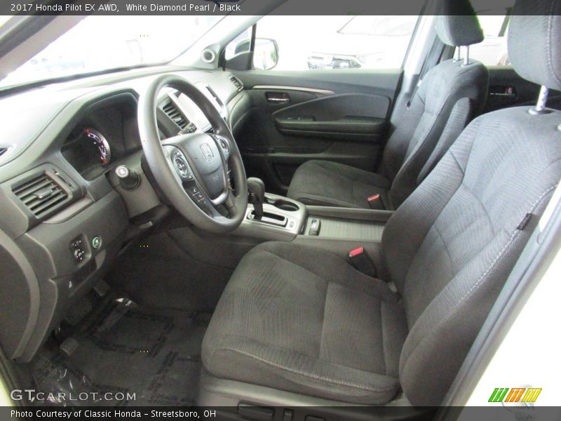 White Diamond Pearl / Black 2017 Honda Pilot EX AWD