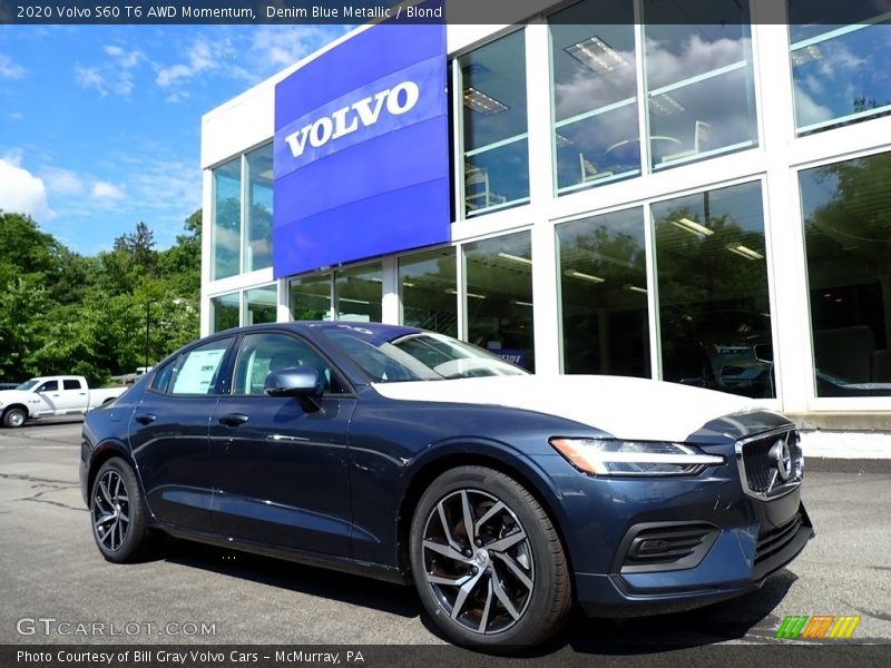 Denim Blue Metallic / Blond 2020 Volvo S60 T6 AWD Momentum
