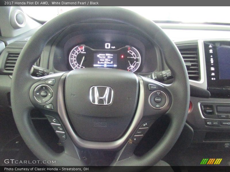 White Diamond Pearl / Black 2017 Honda Pilot EX AWD