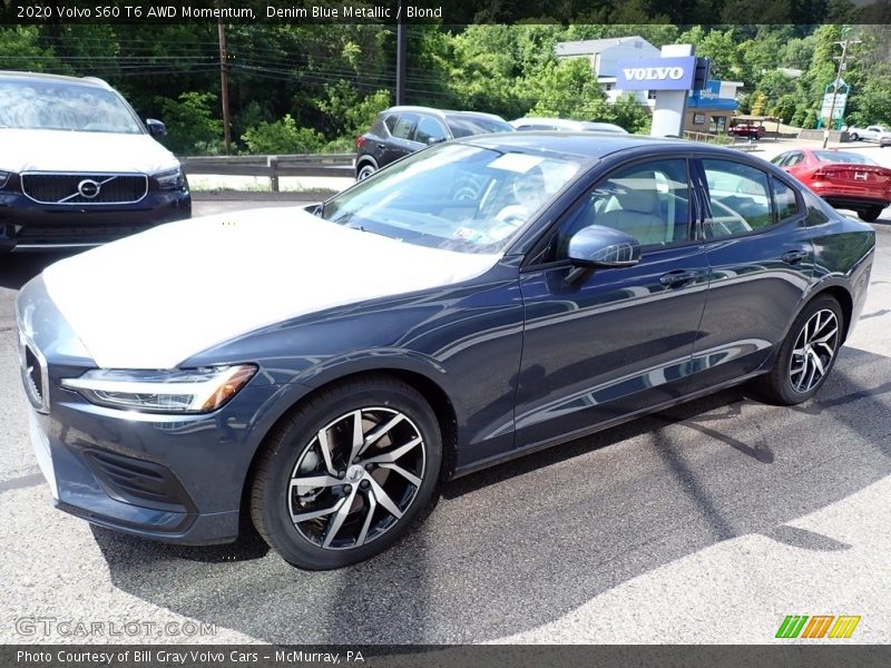 Denim Blue Metallic / Blond 2020 Volvo S60 T6 AWD Momentum