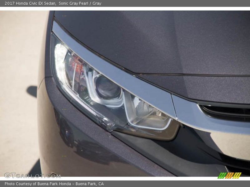 Sonic Gray Pearl / Gray 2017 Honda Civic EX Sedan