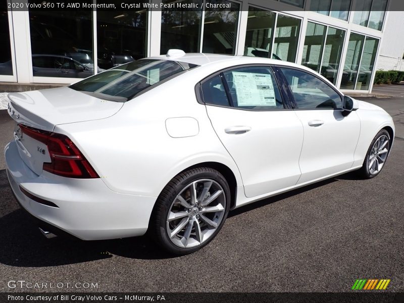 Crystal White Pearl Metallic / Charcoal 2020 Volvo S60 T6 AWD Momentum