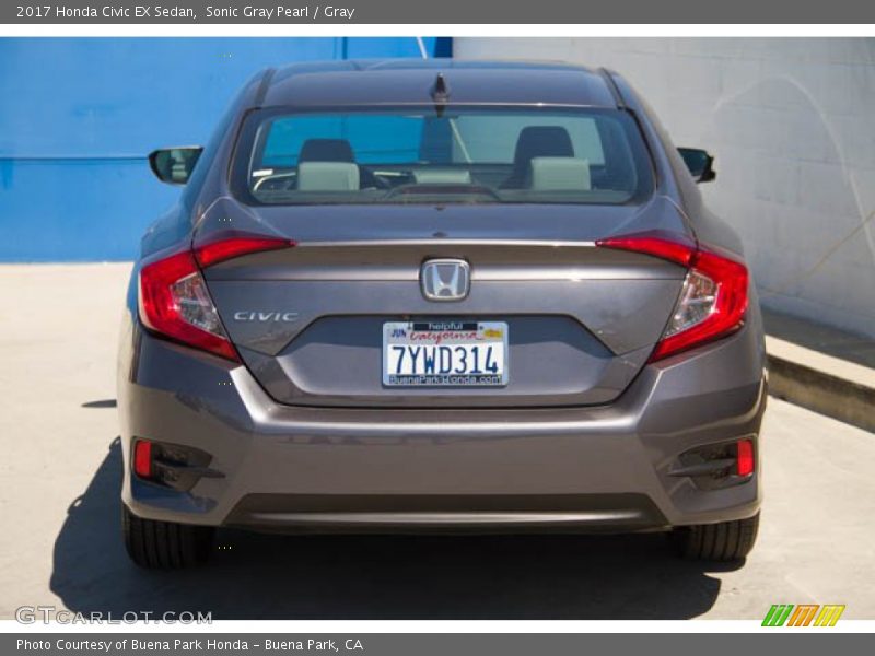 Sonic Gray Pearl / Gray 2017 Honda Civic EX Sedan