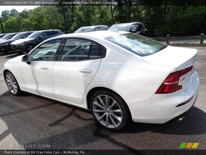 Crystal White Pearl Metallic / Charcoal 2020 Volvo S60 T6 AWD Momentum