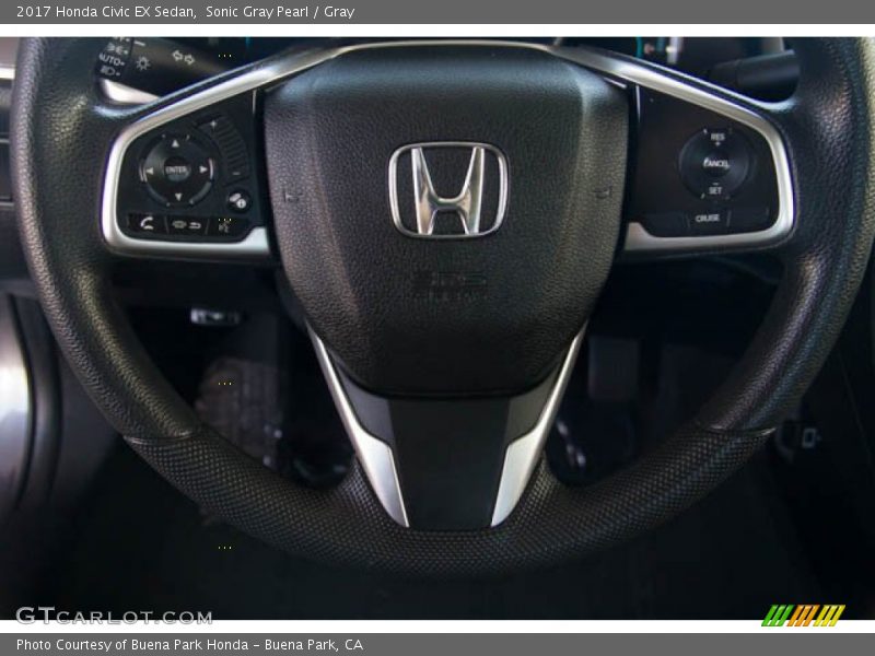 Sonic Gray Pearl / Gray 2017 Honda Civic EX Sedan