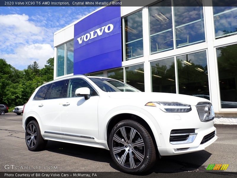 Crystal White Metallic / Blond 2020 Volvo XC90 T6 AWD Inscription