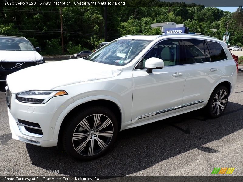 Crystal White Metallic / Blond 2020 Volvo XC90 T6 AWD Inscription