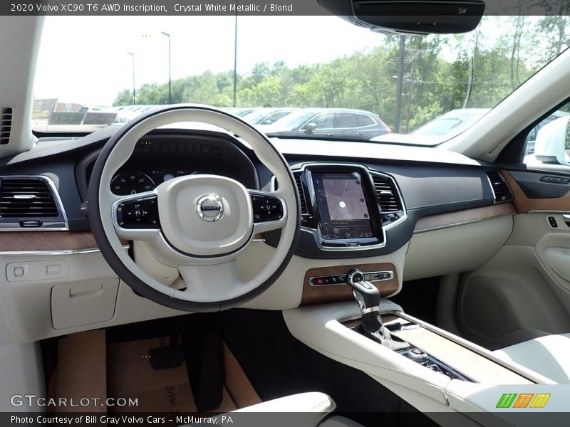 Crystal White Metallic / Blond 2020 Volvo XC90 T6 AWD Inscription