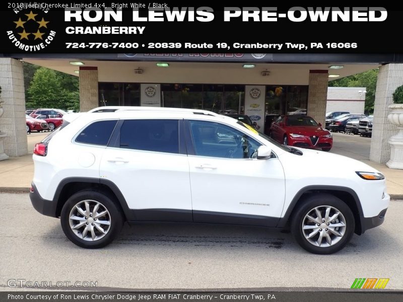 Bright White / Black 2018 Jeep Cherokee Limited 4x4