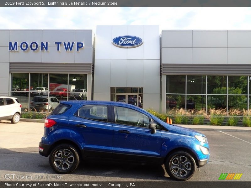 Lightning Blue Metallic / Medium Stone 2019 Ford EcoSport S