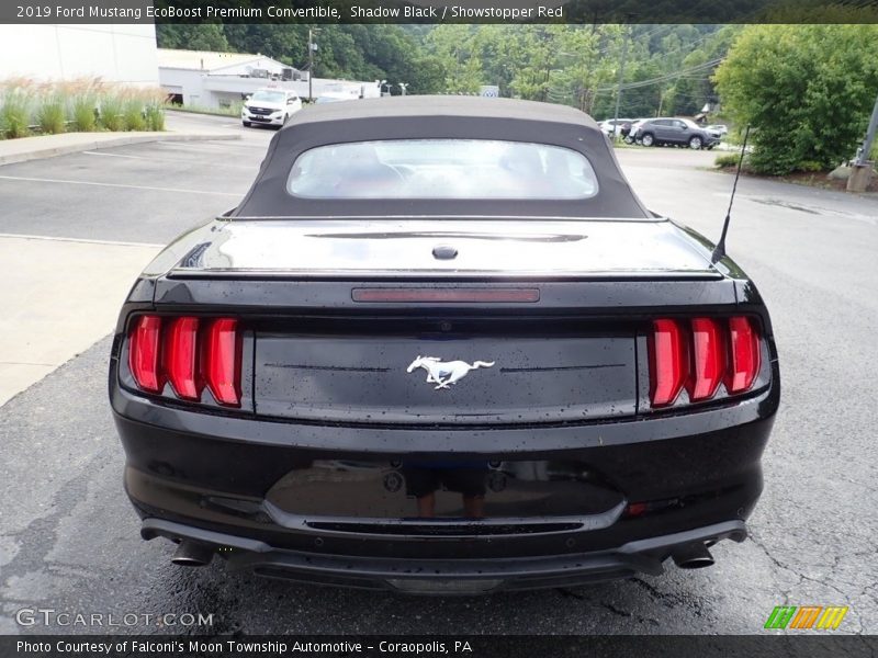Shadow Black / Showstopper Red 2019 Ford Mustang EcoBoost Premium Convertible
