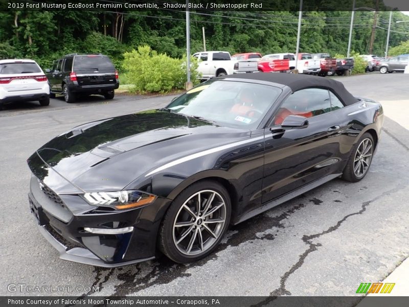 Shadow Black / Showstopper Red 2019 Ford Mustang EcoBoost Premium Convertible