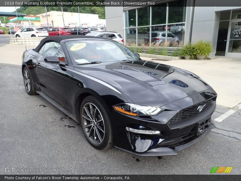 Shadow Black / Showstopper Red 2019 Ford Mustang EcoBoost Premium Convertible